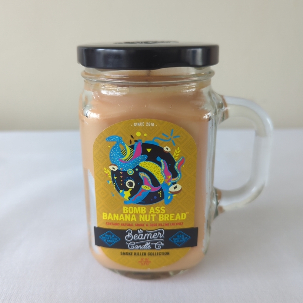 Beamer Candle Banana Nut Bread Scented Smoke Eliminator / Odor Killer 12 Oz Jar